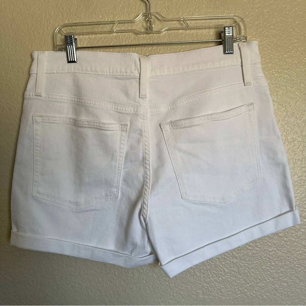 J. Crew Optic White Denim Shorts Size 30